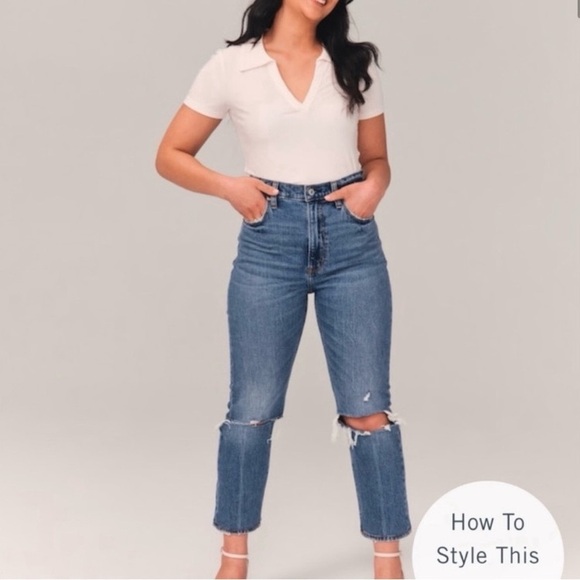 Abercrombie & Fitch Denim - Abercrombie & Fitch the ankle straight ultra high rise distressed jeans sz 26/2s